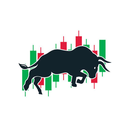 Financial bull design. Trade Bull Chart, finance. Economy finance chart bar business productivity icon.のイラスト素材