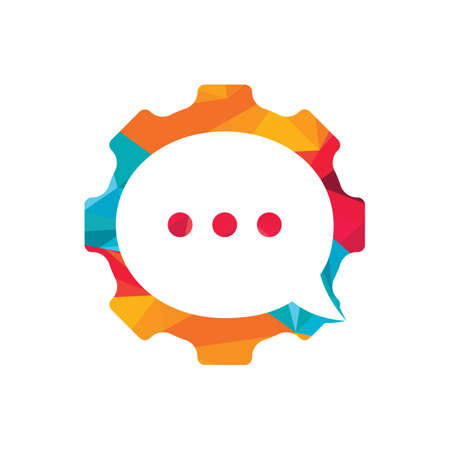 Gear chat design template. Gear bubble chat.のイラスト素材