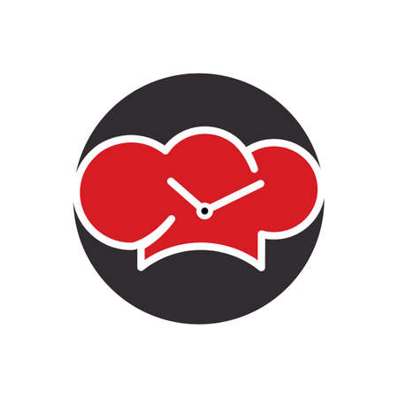 Cooking time vector logo design. Food time logo. Alarm clock and Cook management logo concept.のイラスト素材