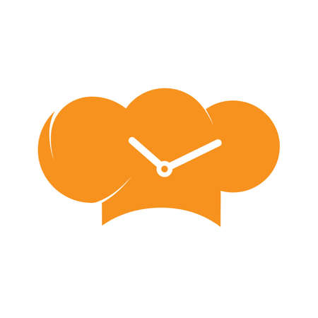 Cooking time vector logo design. Food time logo. Alarm clock and Cook management logo concept.のイラスト素材