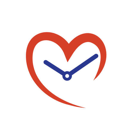 Love time vector logo design. Valentine and relationship vector icon.のイラスト素材