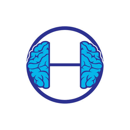 Brain exercise vector logo template. Brain barbell vector logo design template.のイラスト素材