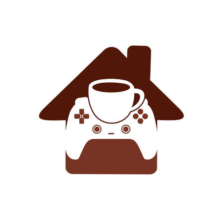 Gamer cafe vector logo design template.のイラスト素材