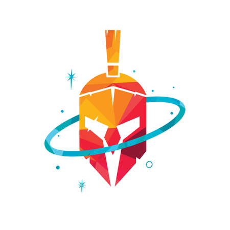 Spartan planet vector logo design template.のイラスト素材
