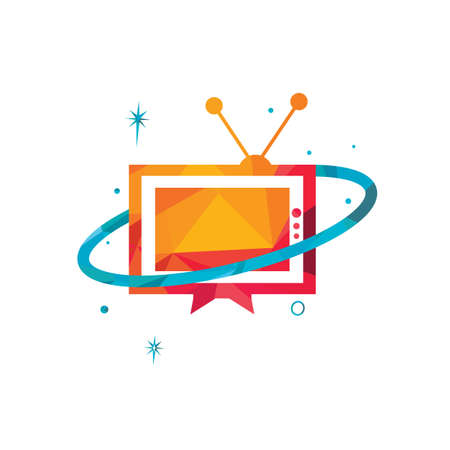 Planet TV vector logo design. Media and Entertainment, Television logo concept.のイラスト素材