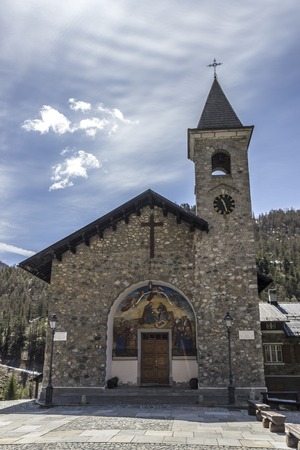 The town of Claviere in Val di Susaの写真素材