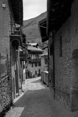 The town of Cesana in Val di Susaの写真素材