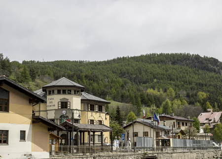 The town of Cesana in Val di Susaのeditorial素材