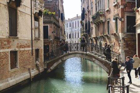 Tourism and visiting Venezia in Italy during Carnevaleの写真素材