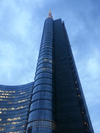 Architecture Unicredit tower in Piazza Gae Aulenti
