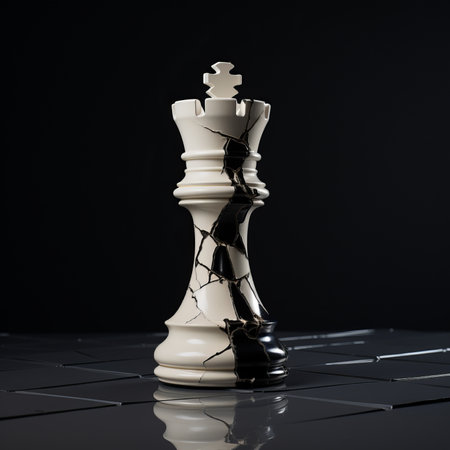 Chess King on a chessboard. The concept of the confrontation.の素材
