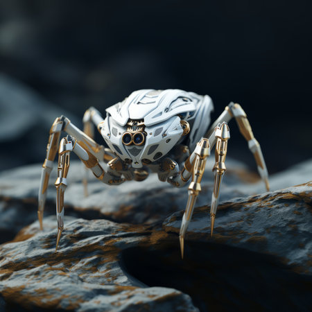 3D CG rendering of a robotic spider. High resolution.の素材
