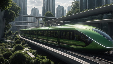 Modern high-speed train in the city,shanghai china.の素材