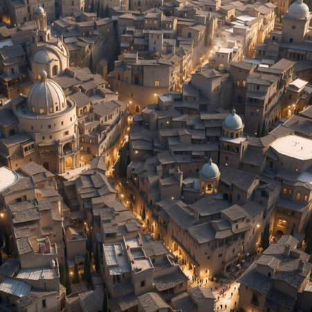 Aerial view of the city of Matera, Basilicata, Italyの素材