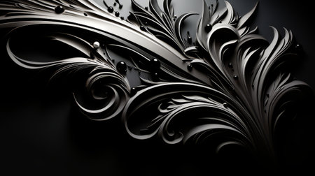 3d illustration of abstract geometric ornament composition, digital artwork.の素材