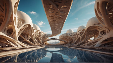 Modern architecture of the City of Arts and Sciences in Valencia, Spain.の素材