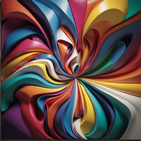 abstract background with multicolored lines in the form of spiralsの素材
