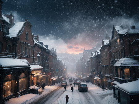 Stock image of a snowing winter at Boston, Massachusetts, USA\\r\\nの素材