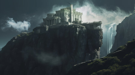 Temple of Hephaestus on the top of a cliff, Greeceの素材