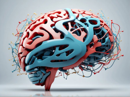 Human brain. 3d illustration on white background. 3d renderingの素材