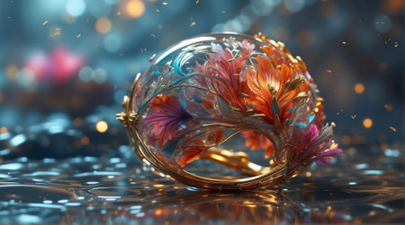 Beautiful decorative element on the background of bokeh.の素材