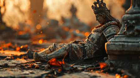 Sculpture of defeated Chess King.の素材