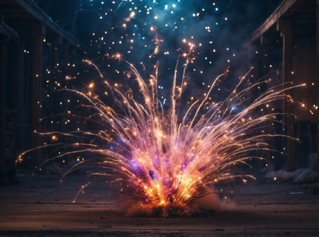 sparks from the firecracker as a background, close-upの素材