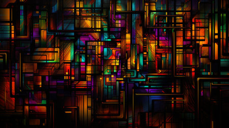 Abstract colorful background with some cubic elements in it.の素材