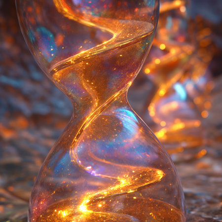 abstract scene with hourglass, close-up, 3d renderの素材