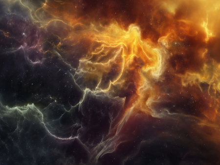 Abstract galactic nebula pattern. 3D Illustration.の素材