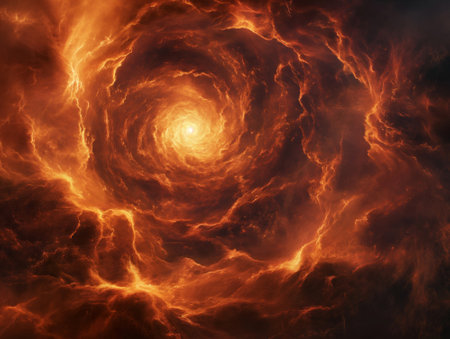 Fiery explosion in space, computer generated abstract background, 3D renderの素材