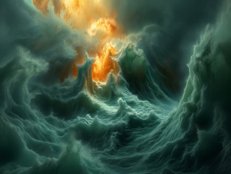 Fantasy cloud. Abstract fractal shapes. 3D rendering illustration.の素材