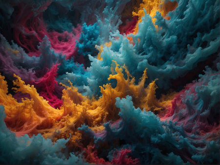 abstract background of intricate colored smoke paterns. 3d renderingの素材