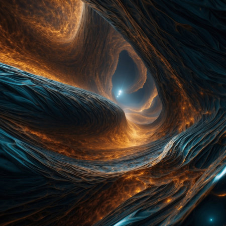 Abstract fractal patterns on a surreal planet. Fantasy rendering.の素材