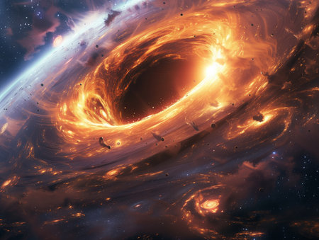 Galaxy in outer space showing the beauty of deep space exploration. 3D rendering.の素材