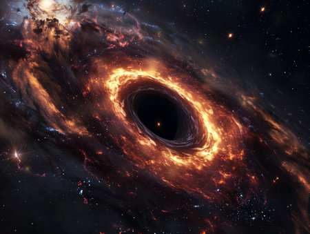 Galaxy in deep space showing the beauty of deep space exploration.の素材