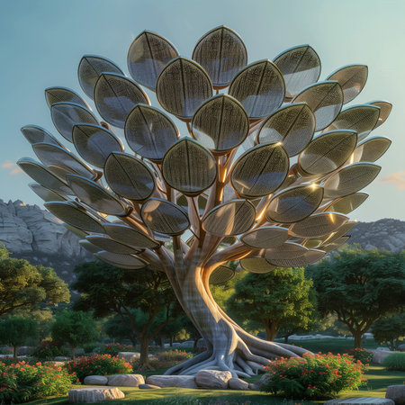 Tree of life in the park. 3D render. Conceptual image.の素材