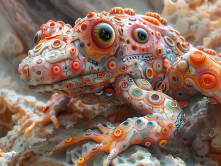 Close-up of an odd maritime species in the sea, 3d rendering.の素材