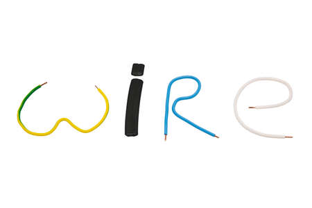 Wifre word composed by colour wiresの写真素材