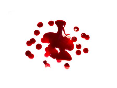 Red blood isolated on white background. Suitable for any purpose useの写真素材