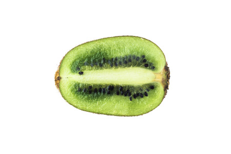 Fresh organic kiwi fruit cut isolated on white background