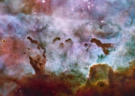 Somewhere in deep space. Carina Nebula star birth. Science fiction wallpaper.の写真素材