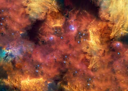 Star forming region somewhere in deep space in bright colours. Science fiction wallpaper. Elements...