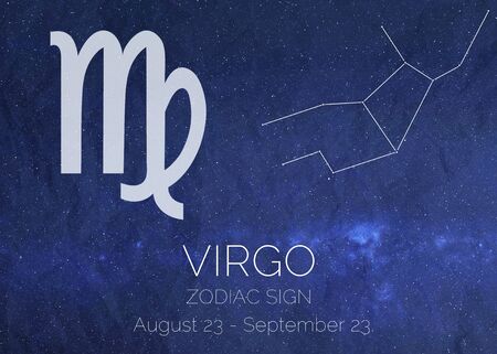 Zodiac Sign Virgo astrologic infographics.の写真素材