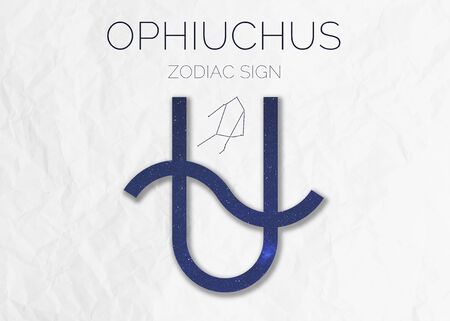 Zodiac Sign Ophiuchus astrologic infographics.の写真素材
