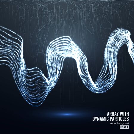 Array Vector With Dynamic Particles. Technology Motion Design. Graphic Abstract Background  Lighting Effectのイラスト素材