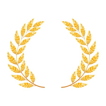 Gold Laurel Vector. Shine Wreath Award Designのイラスト素材