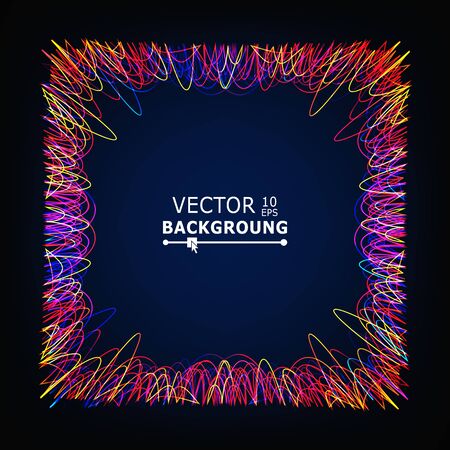 Moving Colorful Lines. Glowing Abstract Vector Background. Composition With Place For Textのイラスト素材