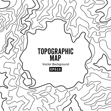 Topographic Map Background Concept. Elevation Map. Topo Contour Map Background. Isolated On Whiteのイラスト素材