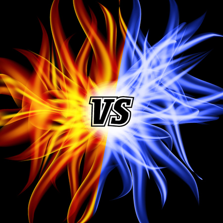Versus Vector. VS Letters. Flame Fight Background Design. Competition Concept. Fight Symbolのイラスト素材